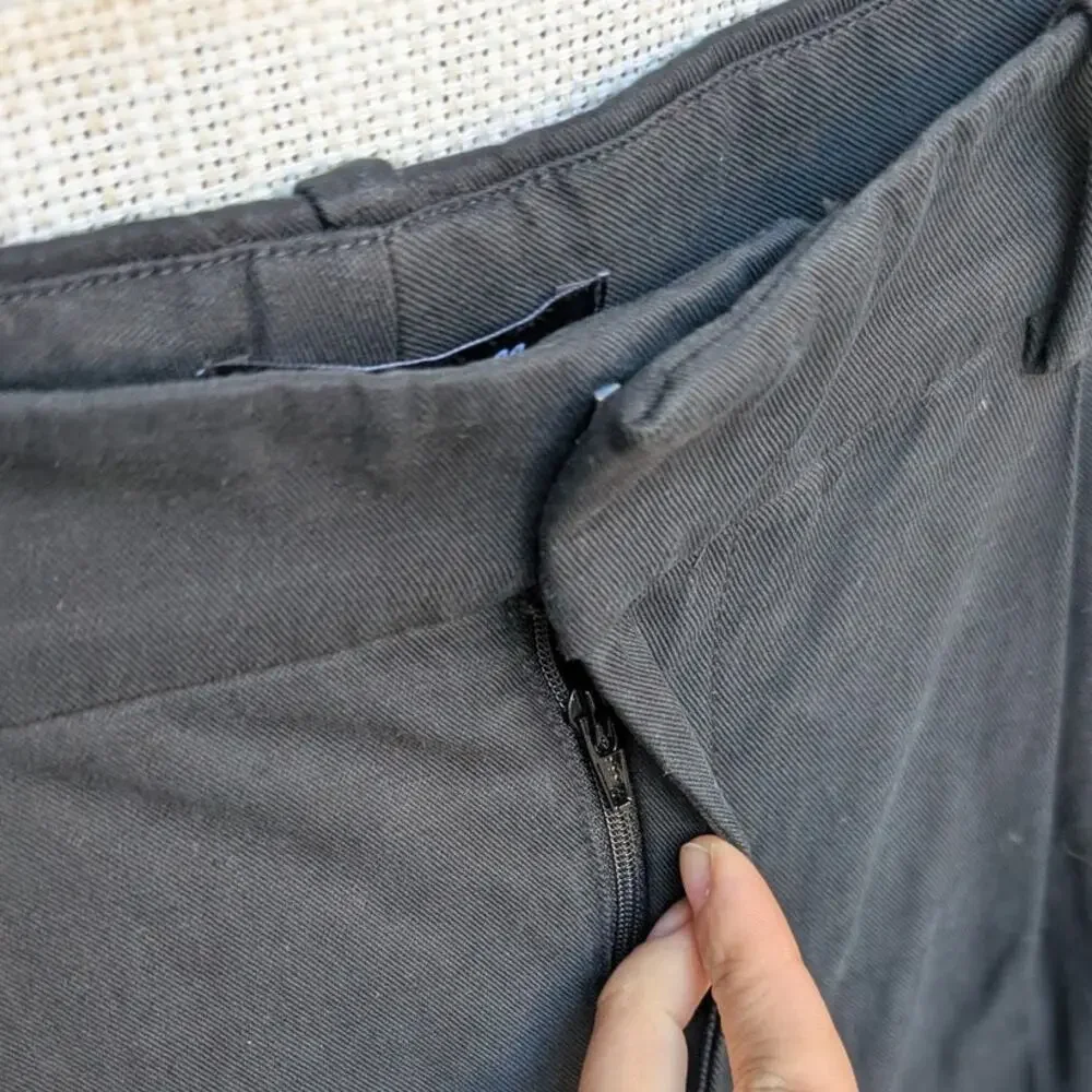 NWT Madewell Black Tall Slouchy Straight Pants in Drapey Twill NS449, Size 12 - Picture 7 of 11